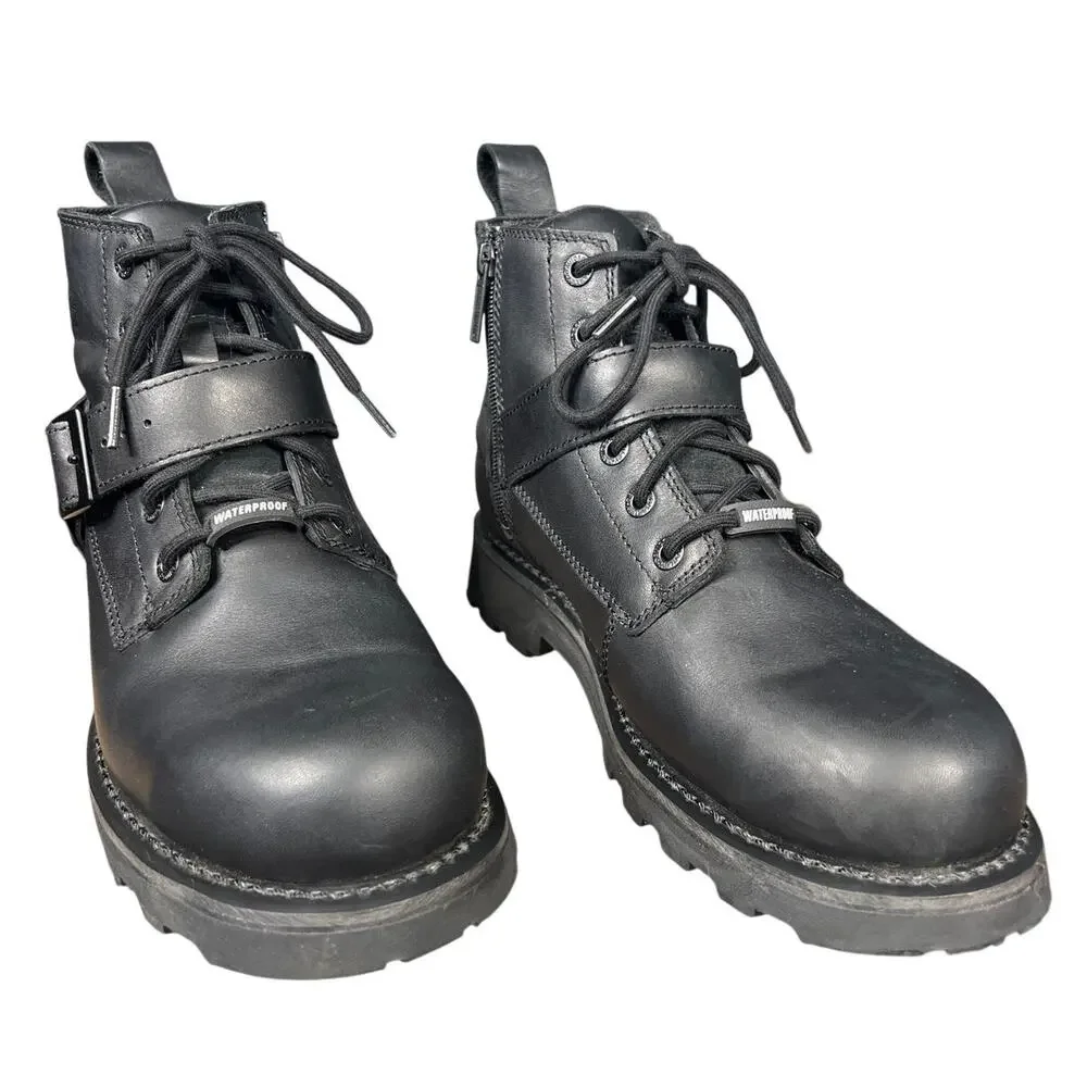 Harley Davidson Men’s Bullard Black Leather Moto Biker Boot Size US 9.5